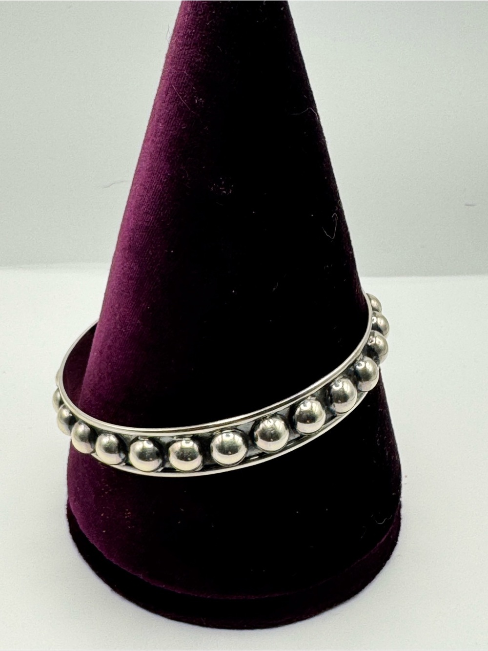 Sterling Silver Ball Bead Bangle Bracelet - 8.5 in.